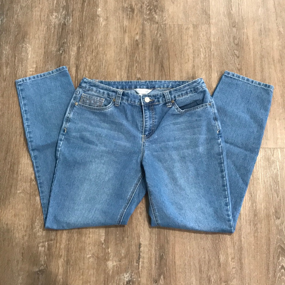 Christopher & banks jeans w/embossed design-EUC